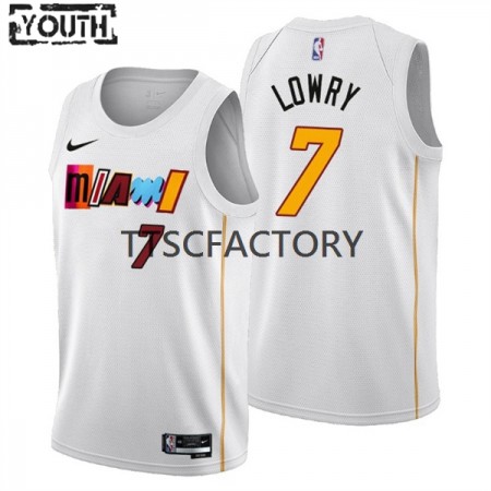 Dječji NBA Dres Miami Heat Kyle Lowry 7 Nike 2022-23 City Edition Bijela Swingman